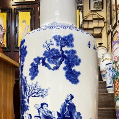 Bình vẽ tay tích Hương Sơn Cửu Lão